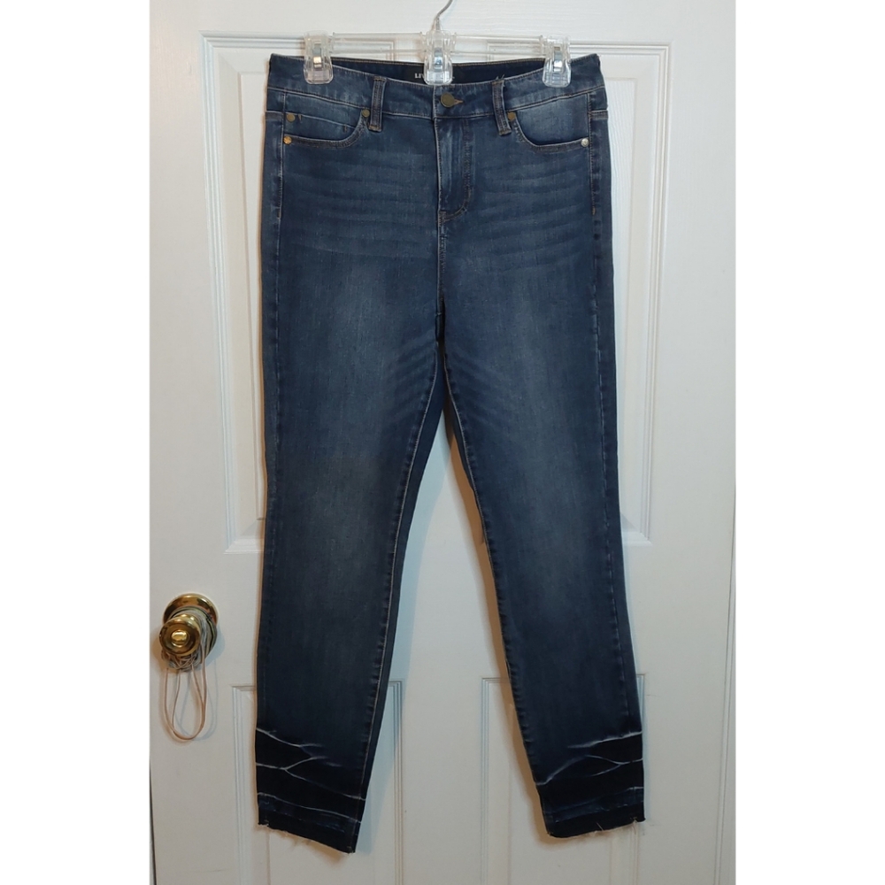 Liverpool High Rise Ankle Skinny Jeans Medium Acid Wash Blue Denim Size 4/27